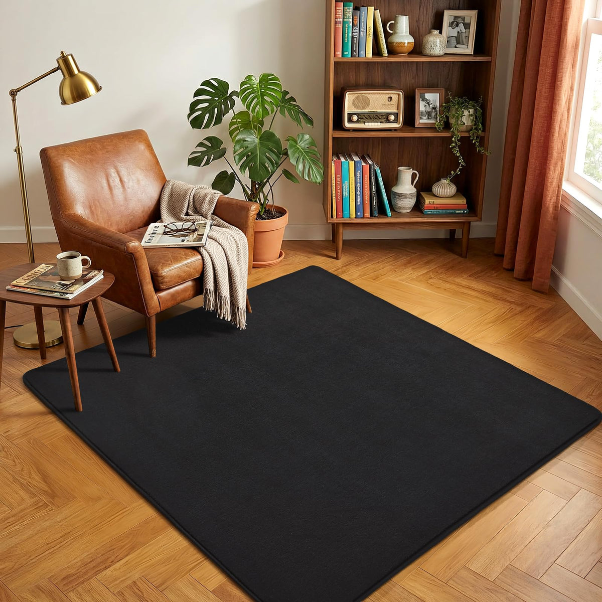 Amearea Modern Area Rugs for Bedroom Living Room, 4x6 Blue Memory Foam Rug