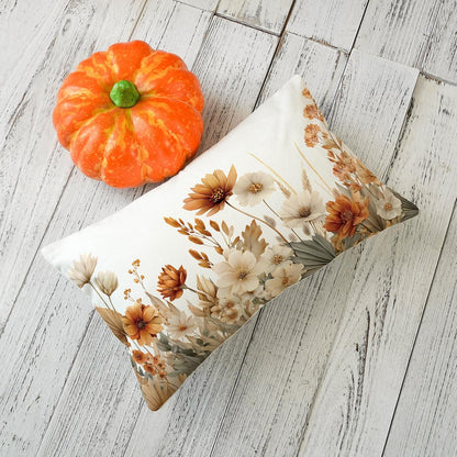 ONWAY Fall Floral Pillow Covers 12x20 Set of 2 Farmhouse Orange Decorative