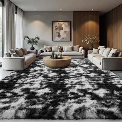 Zentavio 5x8 Area Rugs for Bedroom Fluffy Rugs for Living Room Carpet Large Fuzzy Soft Shag Aesthetic Plush High Pile Gray Throw Rug for Nursery Kids Room Dorm Waved Grey