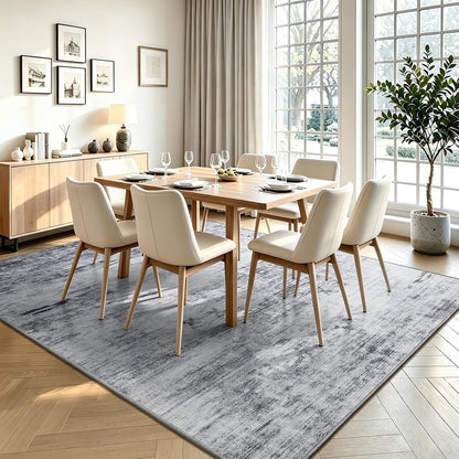 Toneed 4x6 Feet Washable Area Rugs for Bedroom Living Room, 48"x72" Grey
