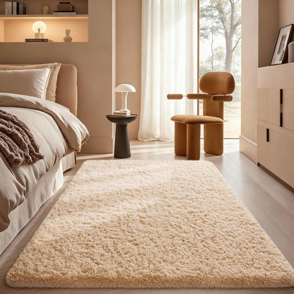 Ophanie Area Rugs for Living Room Bedroom, Washable Non-Slip Fluffy Soft Grey Shag Carpet, Indoor Floor Gray 4x6 Fuzzy Shaggy Living Room Plush Rug for Kids Home Dorm Decor Aesthetic