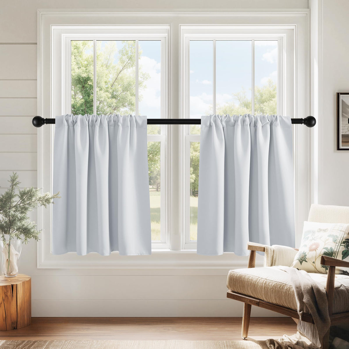 PONY DANCE Black Out Curtains 72 inch Long, Black, 2 Panels