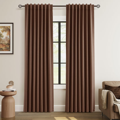 Guken Cream Linen Blackout Curtains 84 Inch Length 2 Panels Set for Living Room Bedroom Back Tab Thermal Insulated 100% Black Out Drapes Room Darkening Window Curtain Ivory Natural Beige