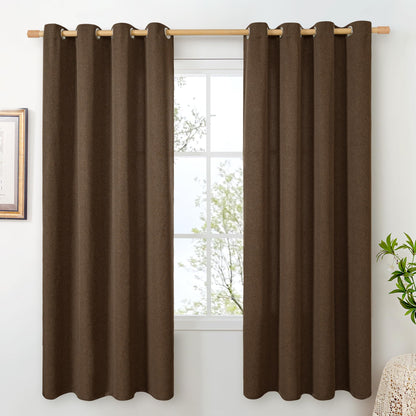 BGment Oatmeal Linen Curtains 84 Inch Length 2 Panels Set for Living Room