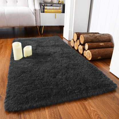 Chicrug Soft Runner Rug for Bedroom Living Room Plush Fluffy Rugs 2x6