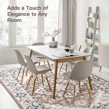 Lofus 5x7 Area Rugs for Living Room Bedroom, Soft Boho Carpet Floral Brown