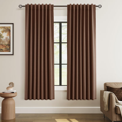 Guken Cream Linen Blackout Curtains 84 Inch Length 2 Panels Set for Living Room Bedroom Back Tab Thermal Insulated 100% Black Out Drapes Room Darkening Window Curtain Ivory Natural Beige