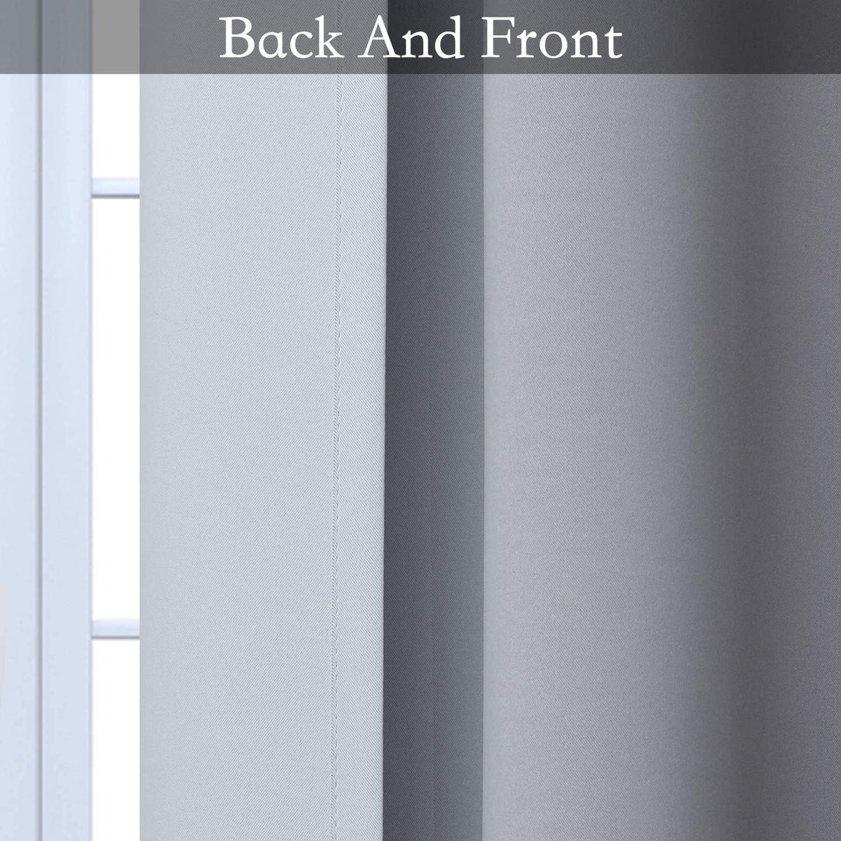 SimpleHome Ombre Black to Grey White Curtains for Living Room 52Wx84L