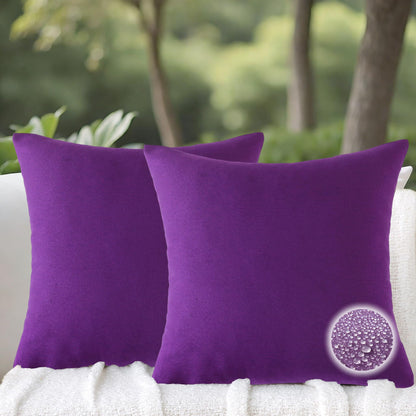 Outdoor Throw Pillows with Inserts, Waterproof Pillows for Outdoor Seating, Square Decorative Garden Cushion for Patio Furniture, Bed, Couch, Sofa(Black, 18" x 18" (Pack of 2))