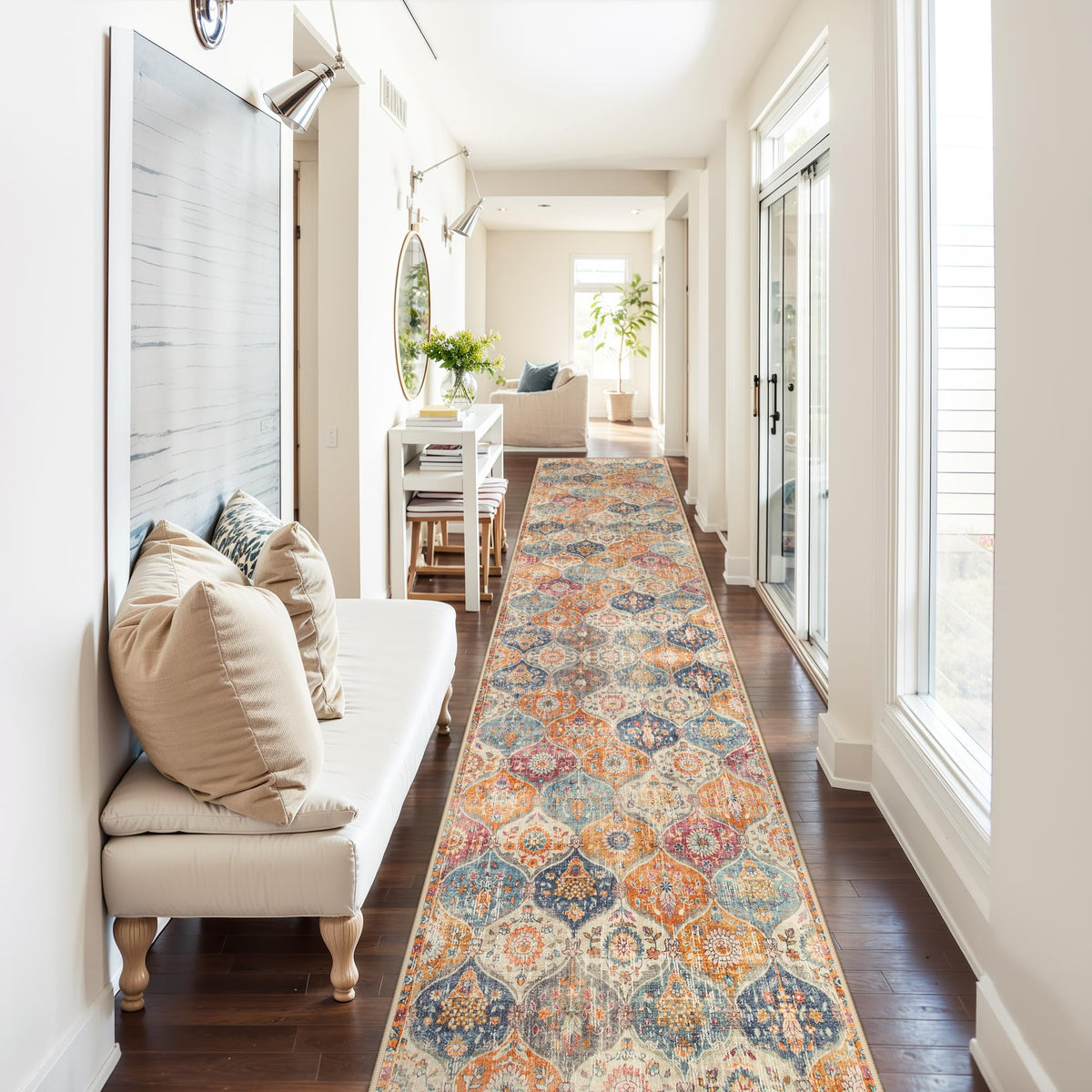 Lahome Moroccan Kitchen Rugs Non Slip Washable, 2x4 Rugs for Entryway