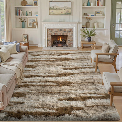 5x7 Black Area Rugs for Living Room, Large Fluffy Shag Bedroom Rugs Non-Slip, Ultra Soft Plush Carpet for Nursery Kids PlayRoom Dorm Office Indoor Modern Carpets