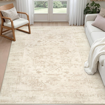 8x10 Area Rugs Living Room: Bedroom Neutral Washable Carpet Beige