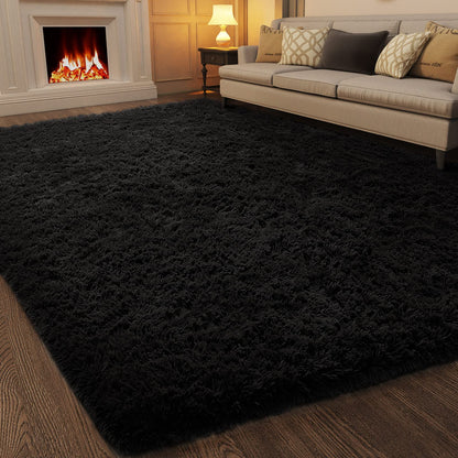 Ophanie Area Rugs for Living Room Bedroom, Washable Non-Slip Fluffy Soft Grey Shag Carpet, Indoor Floor Gray 4x6 Fuzzy Shaggy Living Room Plush Rug for Kids Home Dorm Decor Aesthetic