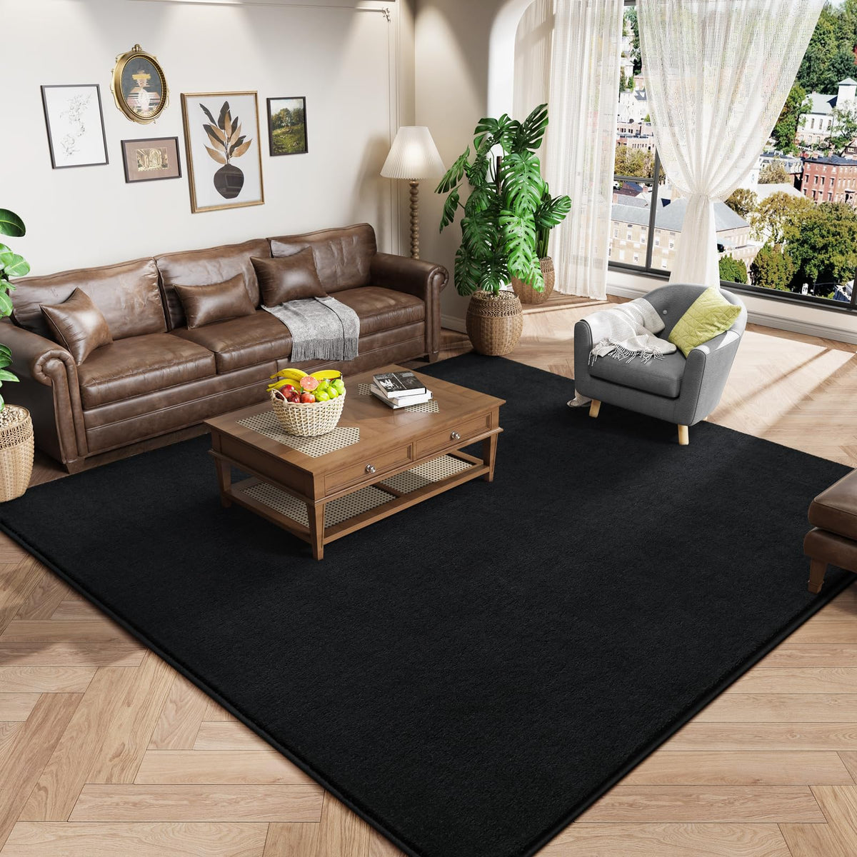 Amearea Modern Area Rugs for Bedroom Living Room, 4x6 Blue Memory Foam Rug