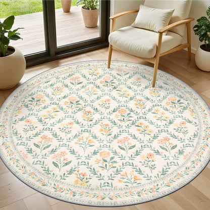 PLHXFR 8x10 Area Rug Living Room: Floral Washable Boho Carpet Dark Green