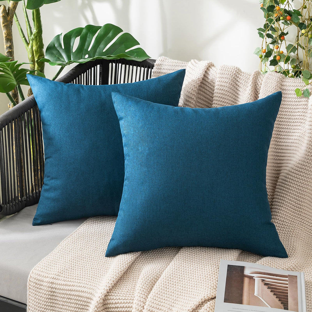 MIULEE Decorative Outdoor Pillow Covers Fall 18x18 Rust
