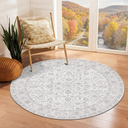 OPPODREAM Vintage Blue Area Rugs 5x7, Washable Rug for Living Room