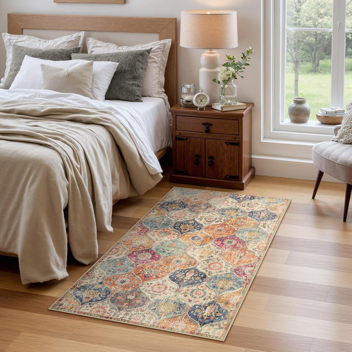 Lahome Moroccan Kitchen Rugs Non Slip Washable, 2x4 Rugs for Entryway