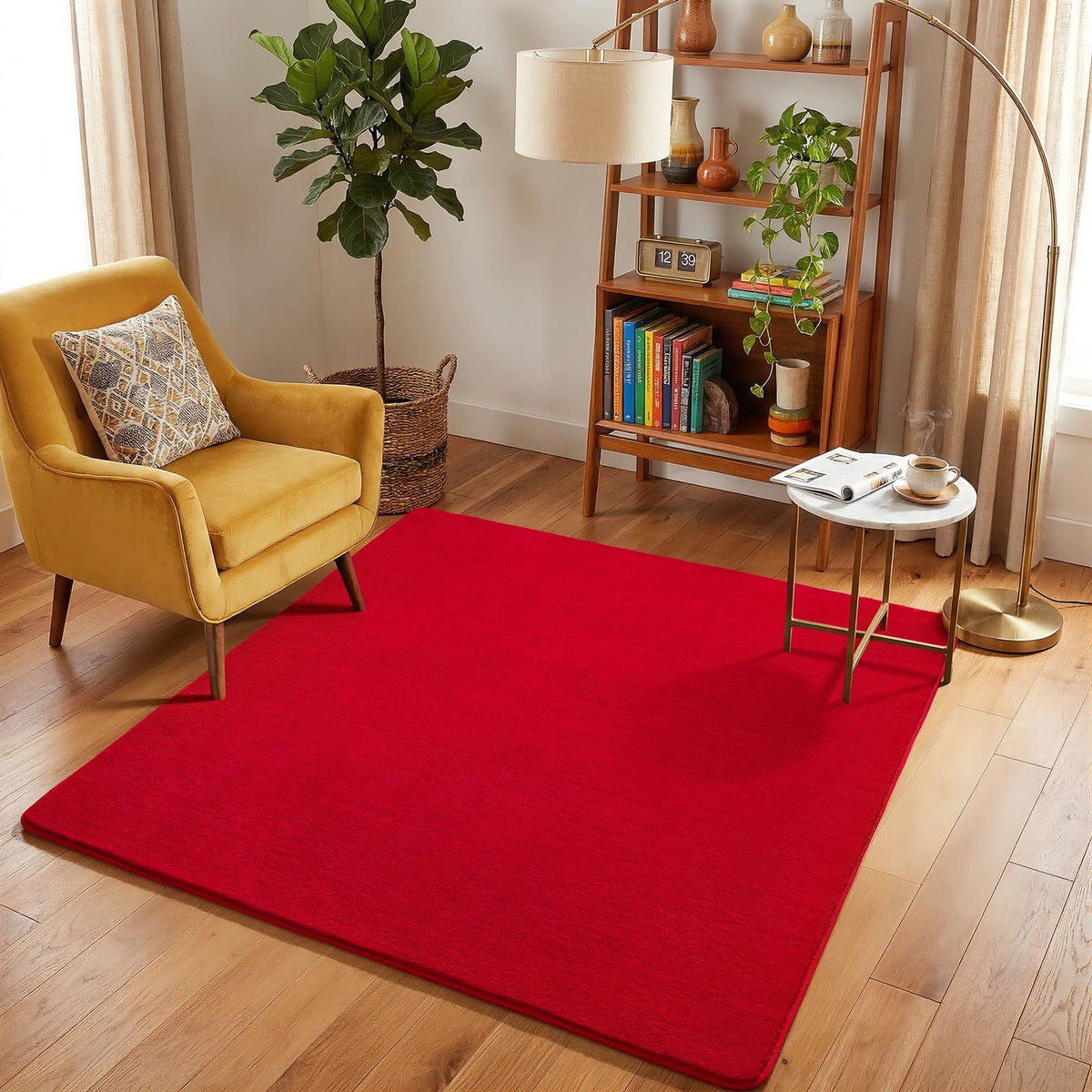Amearea Modern Area Rugs for Bedroom Living Room, 4x6 Blue Memory Foam Rug