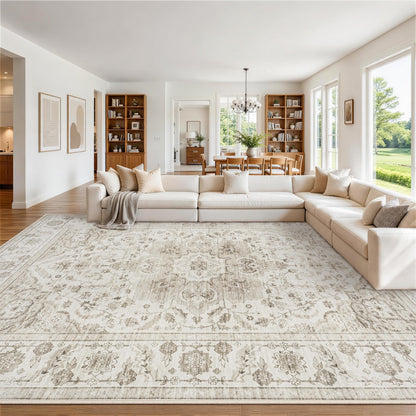 8x10 Area Rugs for Living Room Washable Non-Slip Rug Beige