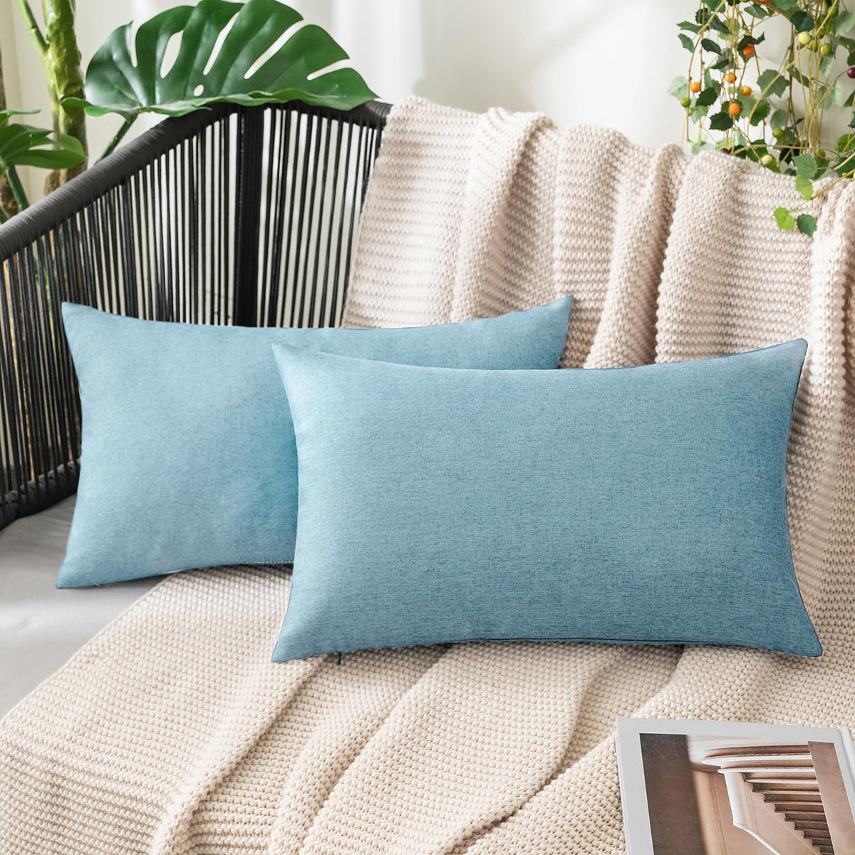 MIULEE Decorative Outdoor Pillow Covers Fall 18x18 Rust