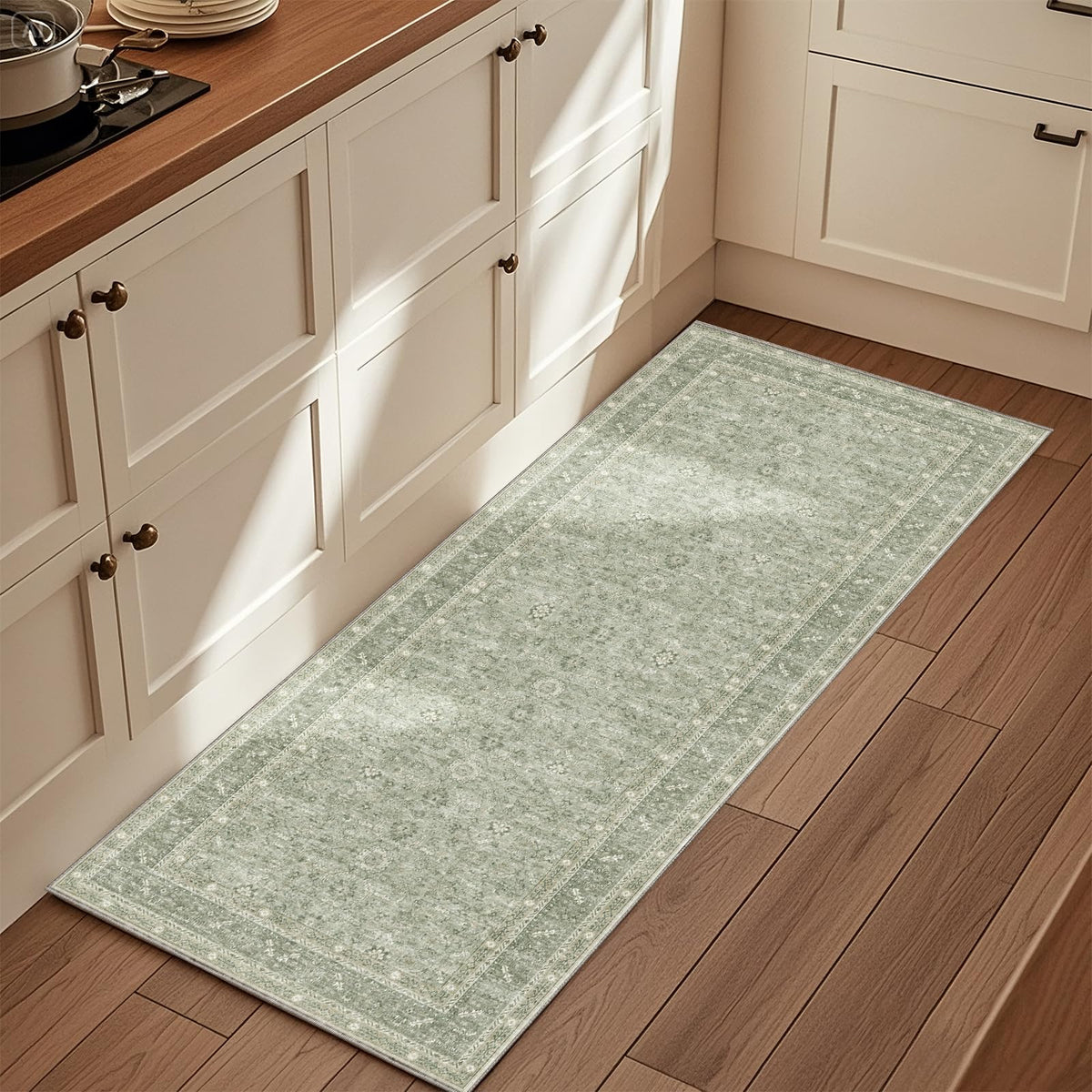 OPPODREAM Vintage Blue Area Rugs 5x7, Washable Rug for Living Room