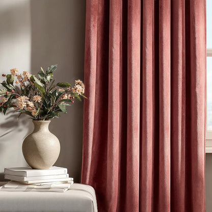 MIULEE Dusty Rose Pink Velvet Room Darkening Curtains for Bedroom W52 x L84