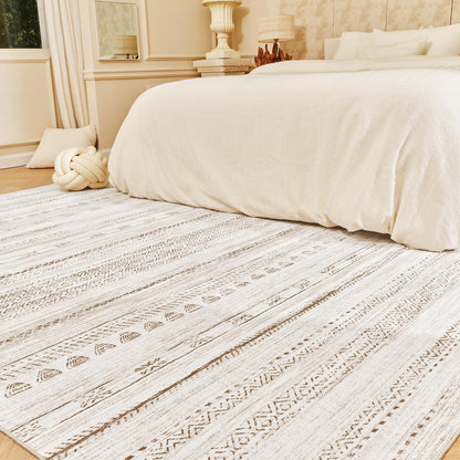 5x7 Area Rugs for Living Room Machine Washable Rug Distressed Indoor Carpet Neutral Moroccan Boho Rug Ultra Soft Area Rug for Bedroom Dining Room Playroom Office, Grey