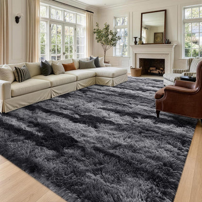 Noahas 2x6 Black Fluffy Soft Runner Rug Non-Slip for Bedroom Dorm Hallway