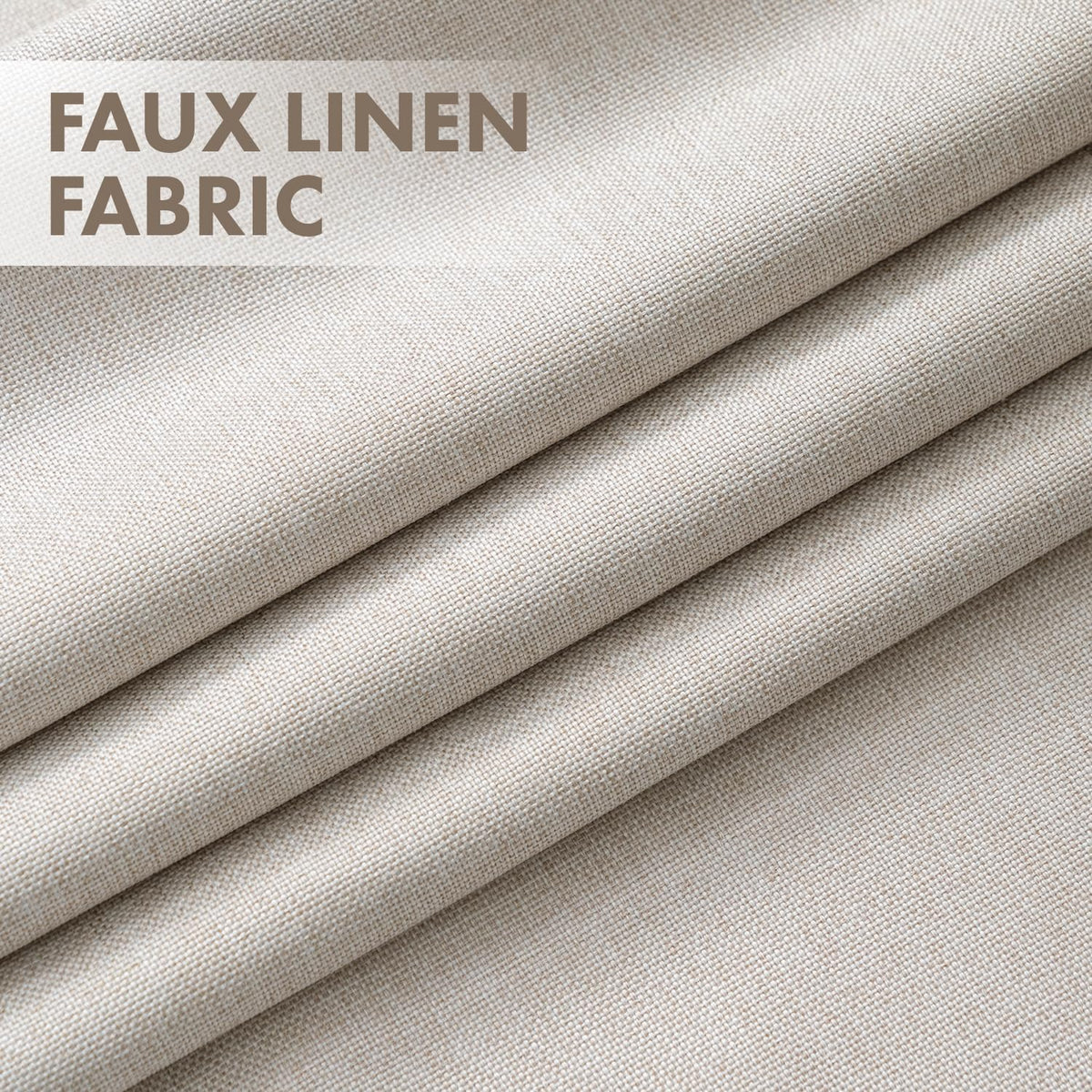 MIULEE 100% Blackout Linen Curtains for Bedroom 40W x 84L Cream 2 Panels