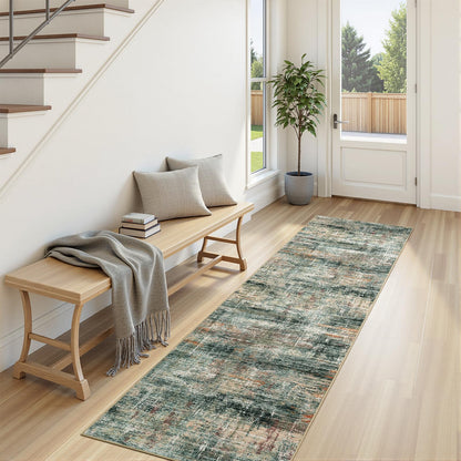 8x10 Area Rug for Living Room, Abstract Washable Non-Slip Large Rugs, Gold