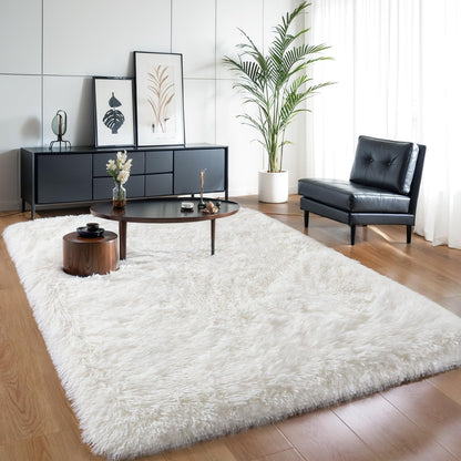 Pink Fluffy 4x6 Area Rugs for Bedroom Girls, Plush Washable Carpet
