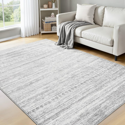 5x7 Area Rugs for Living Room Machine Washable Rug Distressed Indoor Carpet Neutral Moroccan Boho Rug Ultra Soft Area Rug for Bedroom Dining Room Playroom Office, Grey