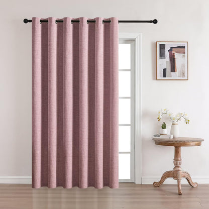 CUCRAF 100% Blackout Window Curtains 84 inches Long 2 Panels Set, Faux Linen Look Thermal Insulated Grommet Drapes, Room Darkening Curtain for Bedroom Living Room(W52 x L84 Inch, Light Khaki)