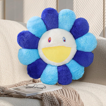 Flower Pillow, Cute Smiley Face Flower Shaped Throw Pillows 15.7In