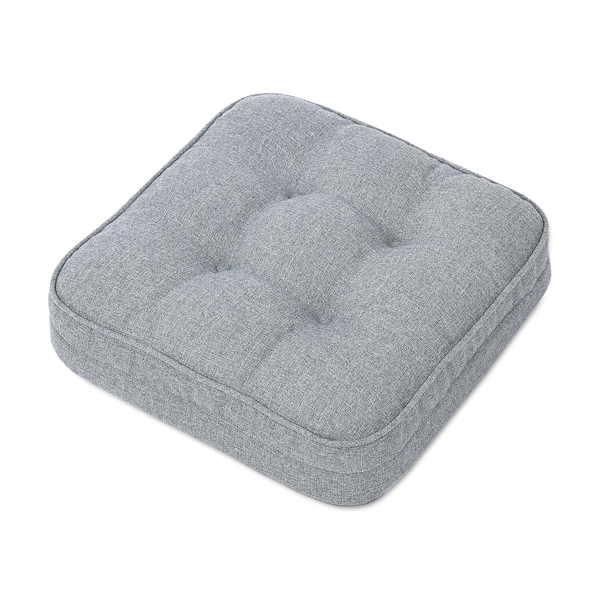 GOFORIT Chair Cushions,Tufted Shredded Memory Foam Chair Pads, Non-Slip Seat Cushions with Removable Cover, 16'' x 16'', Beige