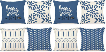 YCOLL Pillow Covers 18x18 Set of 4, Modern Sofa Throw Pillow Cover, Decorative Home Outdoor Linen Fabric Geometric Pillow Case for Couch Bed Car, Yellow