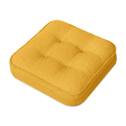 GOFORIT Chair Cushions,Tufted Shredded Memory Foam Chair Pads, Non-Slip Seat Cushions with Removable Cover, 16'' x 16'', Beige
