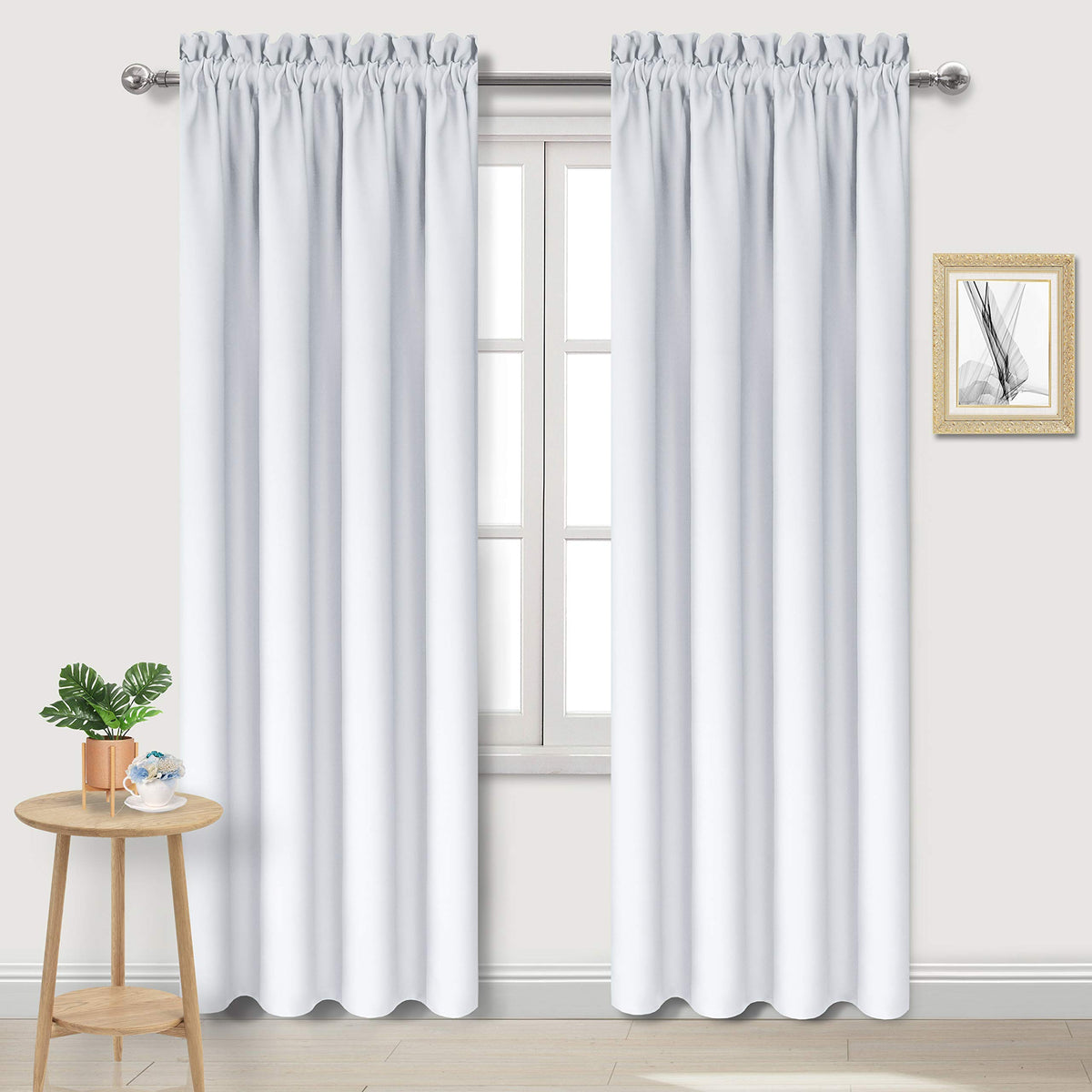 DWCN Blackout Curtains for Bedroom Living Room 42 x 63 Inch Long Black
