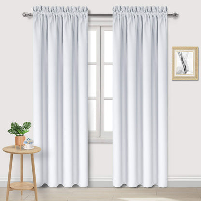DWCN Blackout Curtains for Bedroom Living Room 42 x 63 Inch Long Black