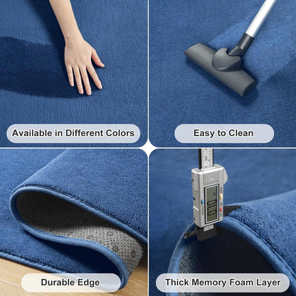 Amearea Modern Area Rugs for Bedroom Living Room, 4x6 Blue Memory Foam Rug