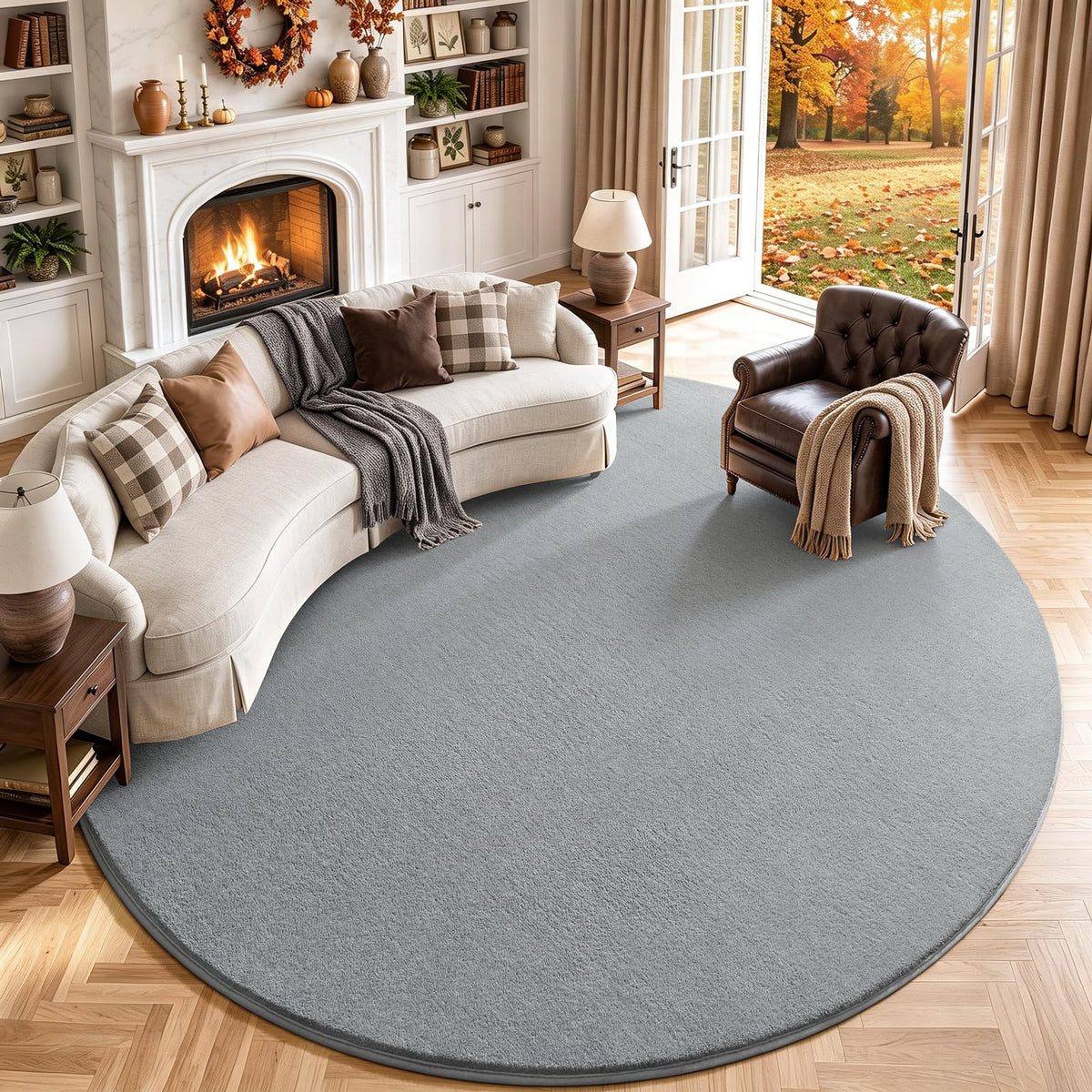 Amearea Modern Area Rugs for Bedroom Living Room, 4x6 Blue Memory Foam Rug