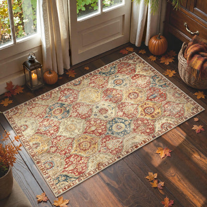 Lahome Moroccan Kitchen Rugs Non Slip Washable, 2x4 Rugs for Entryway