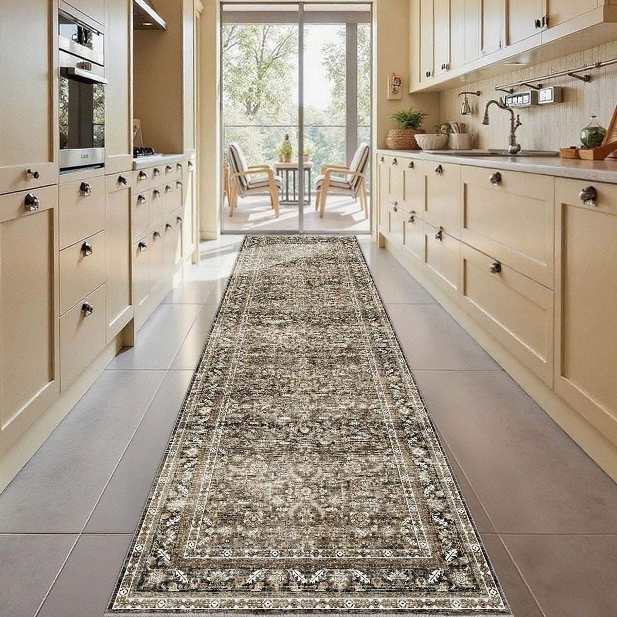 OPPODREAM Vintage Blue Area Rugs 5x7, Washable Rug for Living Room