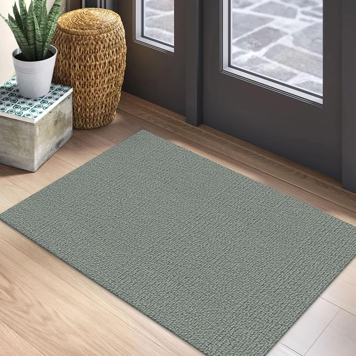 EARTHALL Washable Area Rug, Non Slip Entryway Rug, 4x6 Ft, Sand/Beige