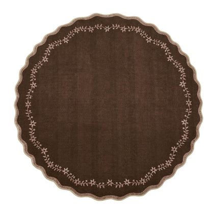 GarveeHome 5x7 Scalloped Area Rug Jute Washable Bedroom Living Room Rug