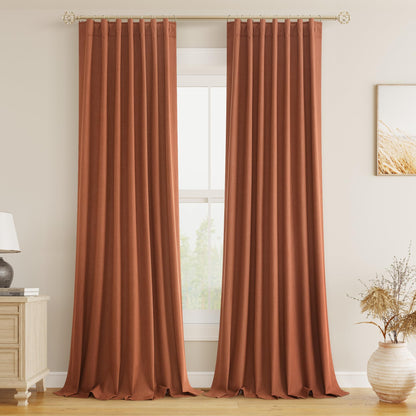 Guken Cream Linen Blackout Curtains 84 Inch Length 2 Panels Set for Living Room Bedroom Back Tab Thermal Insulated 100% Black Out Drapes Room Darkening Window Curtain Ivory Natural Beige