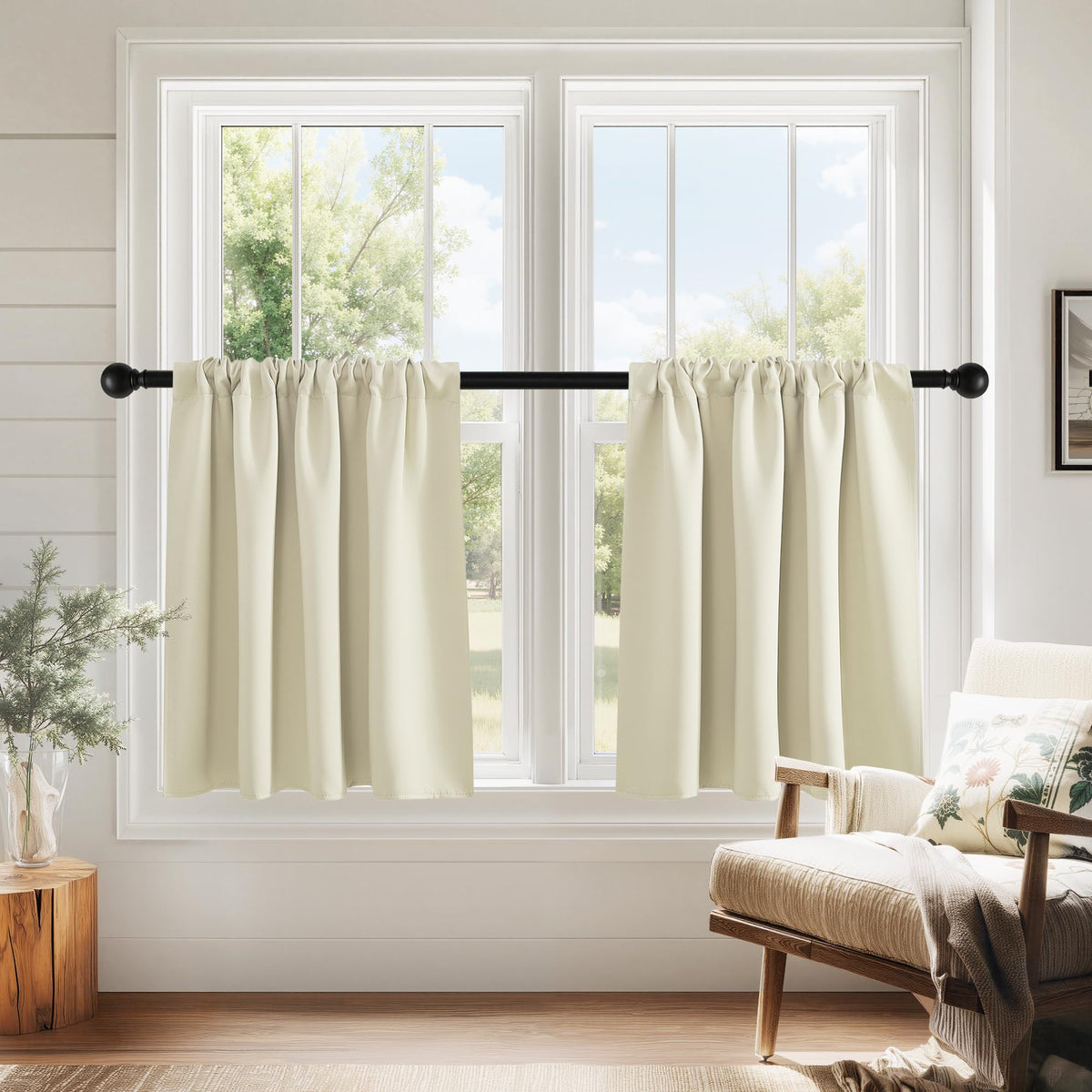 PONY DANCE Black Out Curtains 72 inch Long, Black, 2 Panels