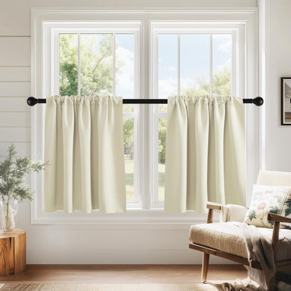 PONY DANCE Black Out Curtains 72 inch Long, Black, 2 Panels