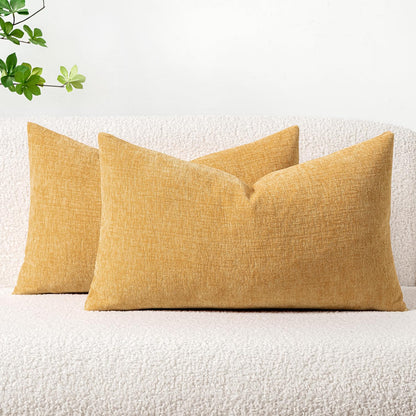 MIULEE Soft Chenille Throw Pillow Covers Sage Green 18x18 Inch Pack of 2